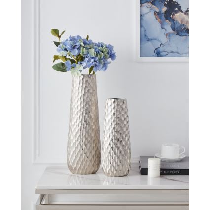 Eglo - Metalvase 40,5x14 cm sølvfarvet