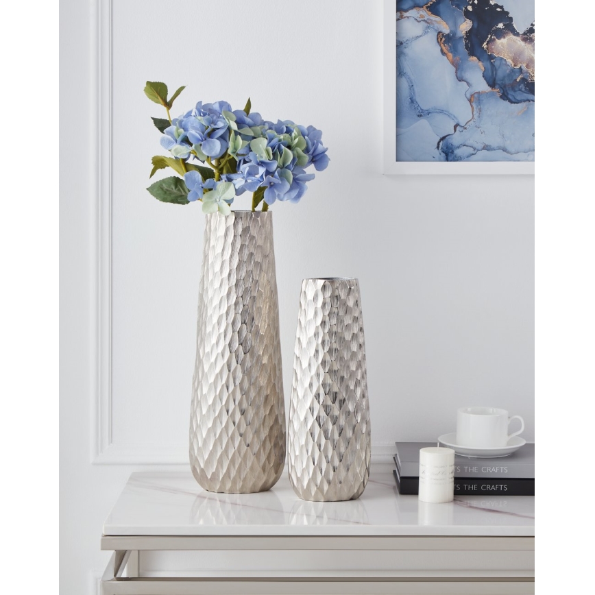 Eglo - Metalvase 40,5x14 cm sølvfarvet