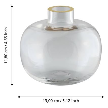 Eglo 421214 - Glasvase SIRANANA 11,8x13 cm klar/guld