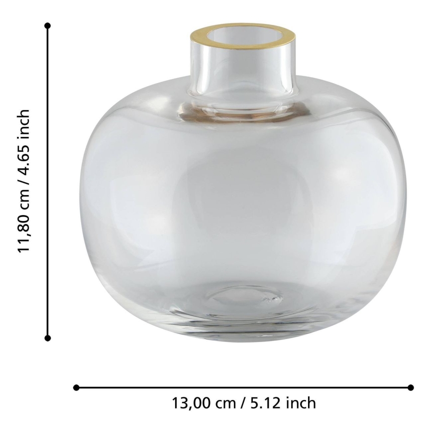 Eglo 421214 - Glasvase SIRANANA 11,8x13 cm klar/guld