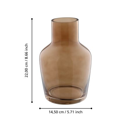 Eglo 421221 - Glasvase SIRANANA 22x14,5 cm brun/røget