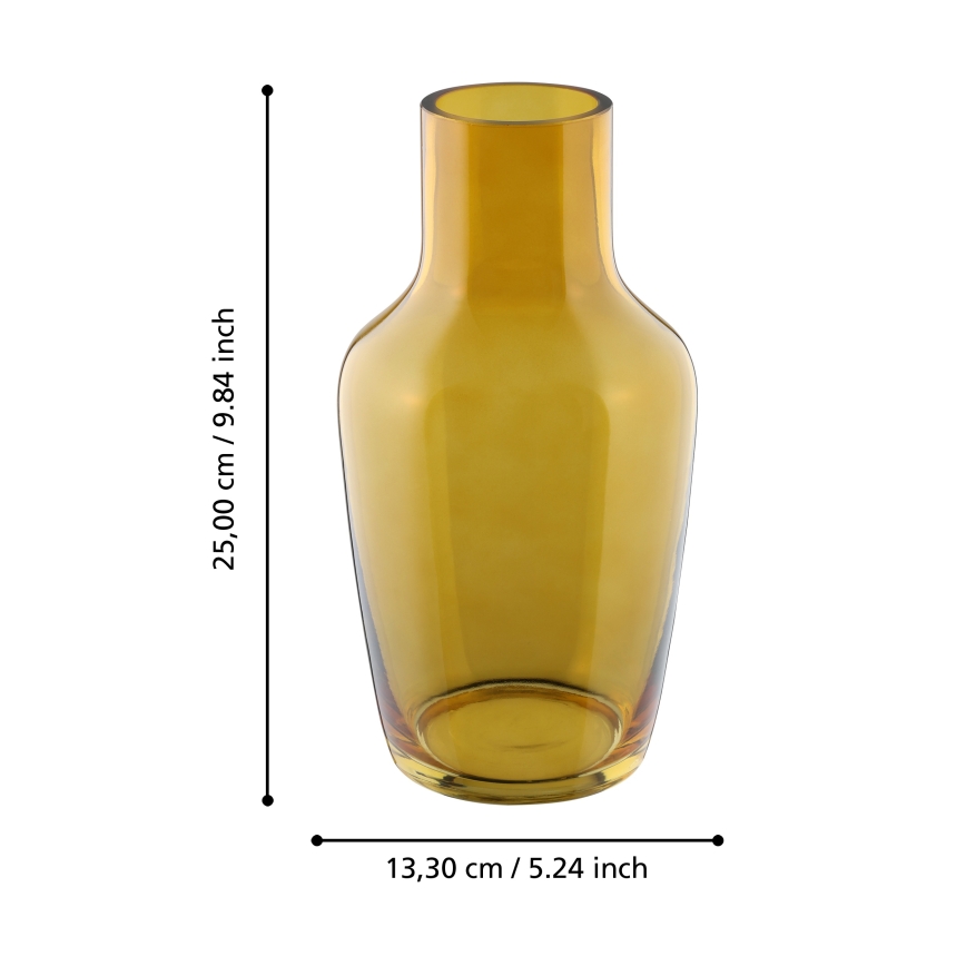 Eglo 421223 - Glasvase SIRANANA 25x13,3 cm gul/røget