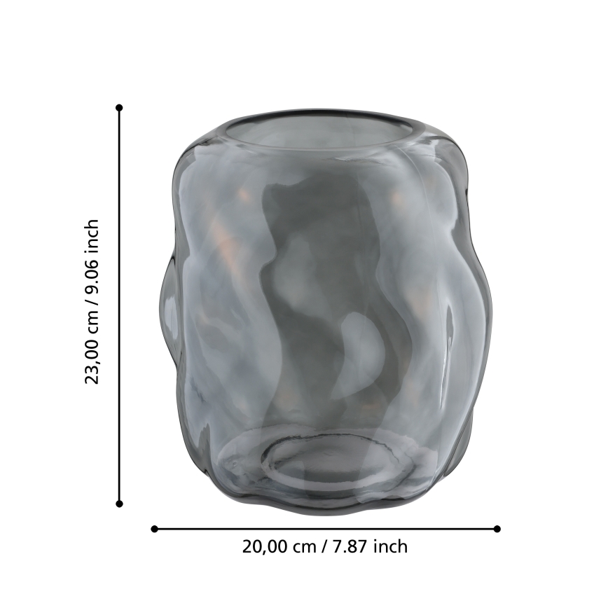 Eglo 421239 - Glasvase MAROSAVA 23x20 cm sort/røgfarvet