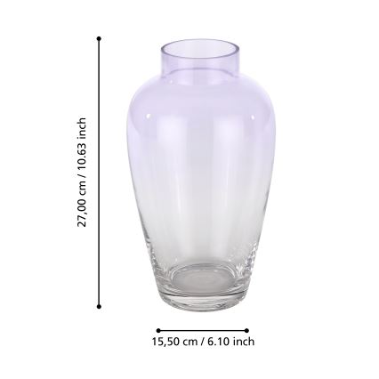 Eglo 421356 - Glasvase KENYASI 27x15,5 cm lilla