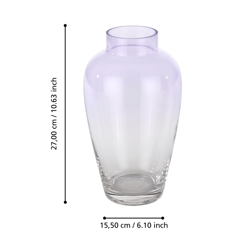 Eglo 421356 - Glasvase KENYASI 27x15,5 cm lilla