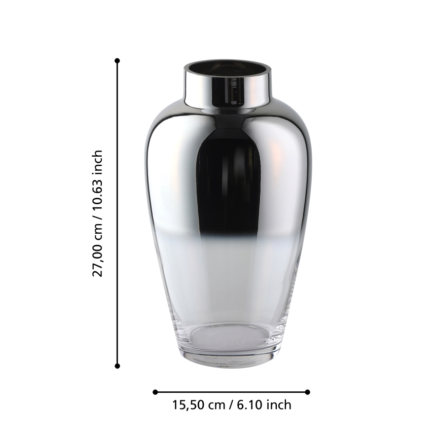 Eglo 421359 - Glasvase KENYASI 27 x 15,5 cm, blank krom