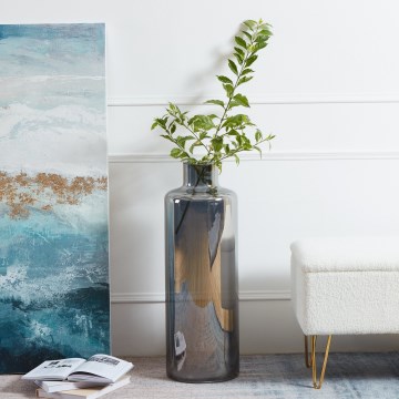 Eglo 421381 - Glasvase NABAS 73x25 cm sort/røget