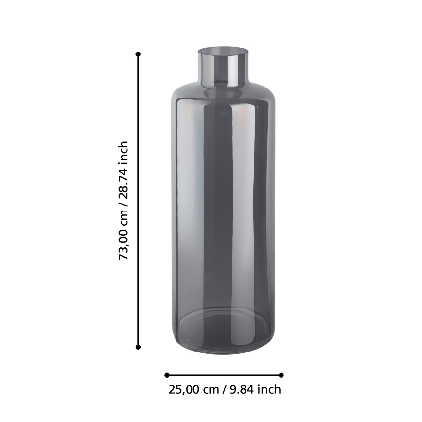 Eglo 421381 - Glasvase NABAS 73x25 cm sort/røget