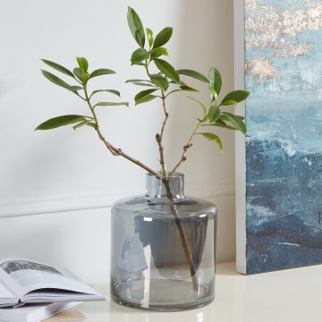 Eglo 421385 - Glasvase NABAS 24,5x21 cm sort/røget