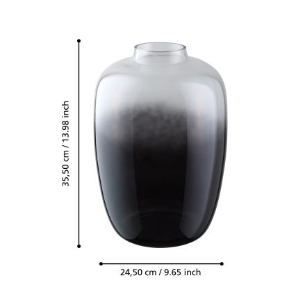 Eglo 421392 - Glasvase CULASI 35,5x24,5 cm sort/røget