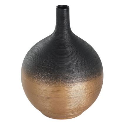 Eglo - Keramisk vase 22x16 cm sort/guldfarvet