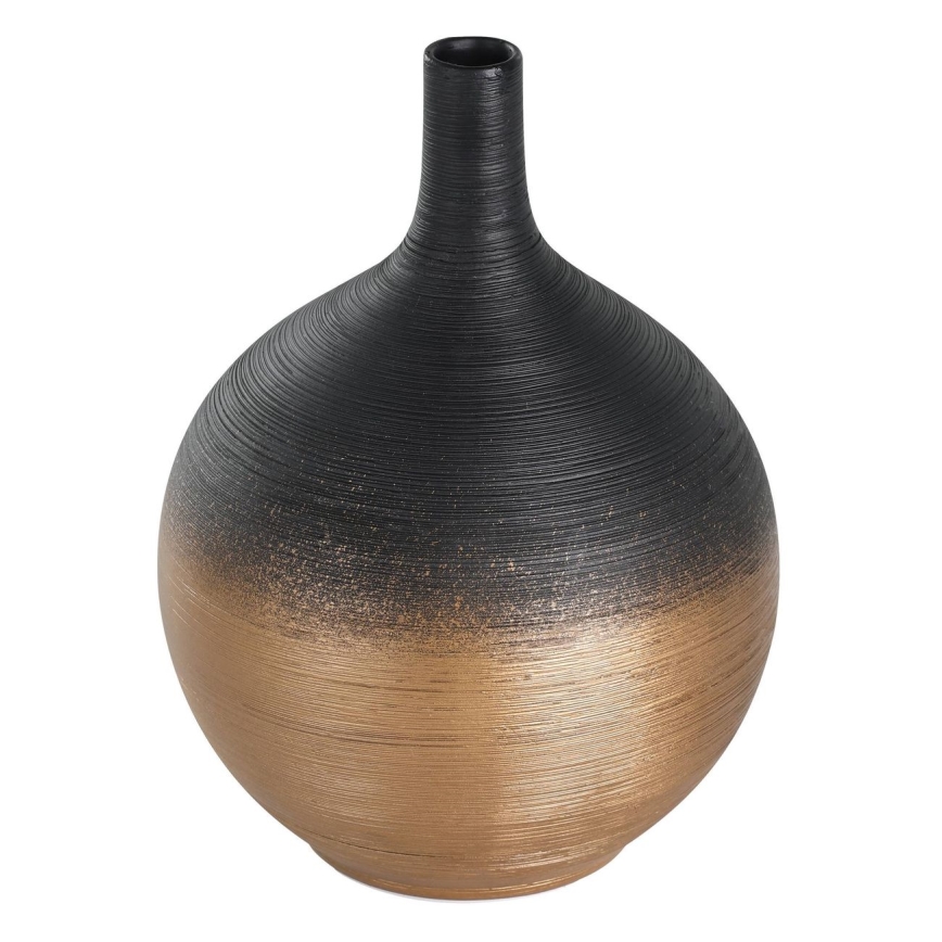 Eglo - Keramisk vase 22x16 cm sort/guldfarvet