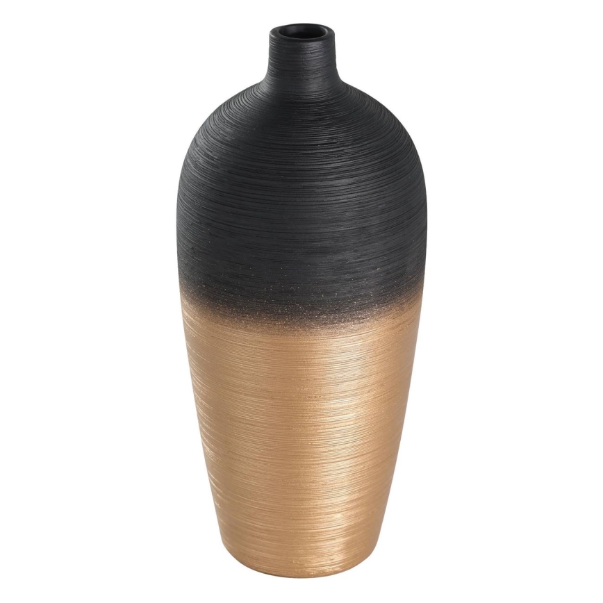 Eglo - Keramisk vase 28x12,5 cm sort/guldfarvet