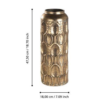Eglo 421631 - Metalvase LENGGENG 47,5x18 cm guld