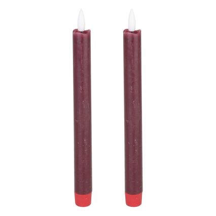 Eglo - LED stearinlys 2 stk. LED/1xAAA 24,5 cm rød