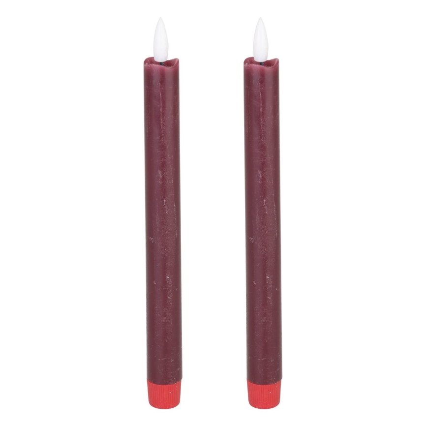 Eglo - LED stearinlys 2 stk. LED/1xAAA 24,5 cm rød