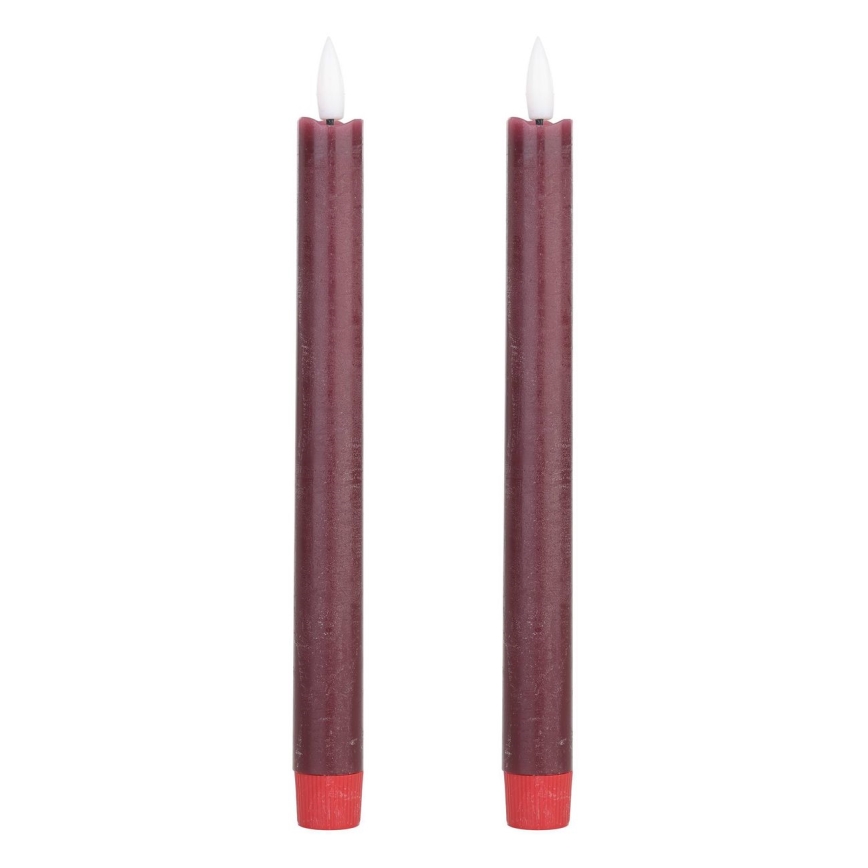 Eglo - LED stearinlys 2 stk. LED/1xAAA 24,5 cm rød
