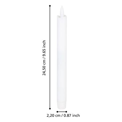 Eglo - LED stearinlys 2 stk. LED/1xAAA 24,5 cm hvid