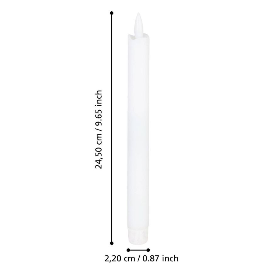 Eglo - LED stearinlys 2 stk. LED/1xAAA 24,5 cm hvid