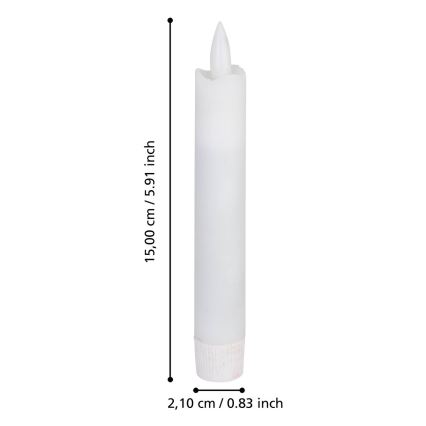 Eglo - LED stearinlys 2 stk. LED/1xAAA 15 cm hvid
