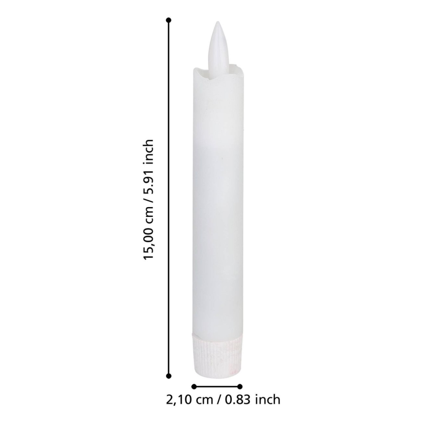 Eglo - LED stearinlys 2 stk. LED/1xAAA 15 cm hvid