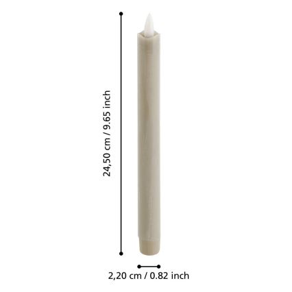 Eglo - LED stearinlys 2 stk. LED/1xAAA 24,5 cm beige