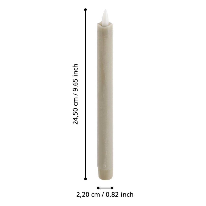 Eglo - LED stearinlys 2 stk. LED/1xAAA 24,5 cm beige