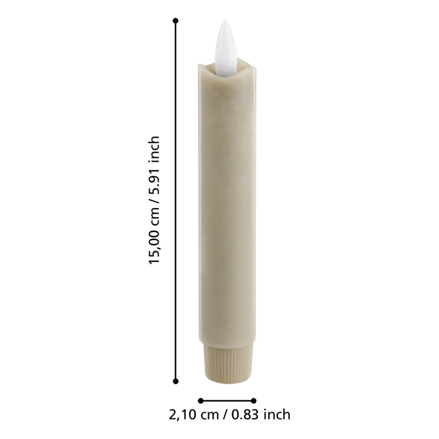 Eglo - LED stearinlys 2 stk. LED/1xAAA 15 cm beige