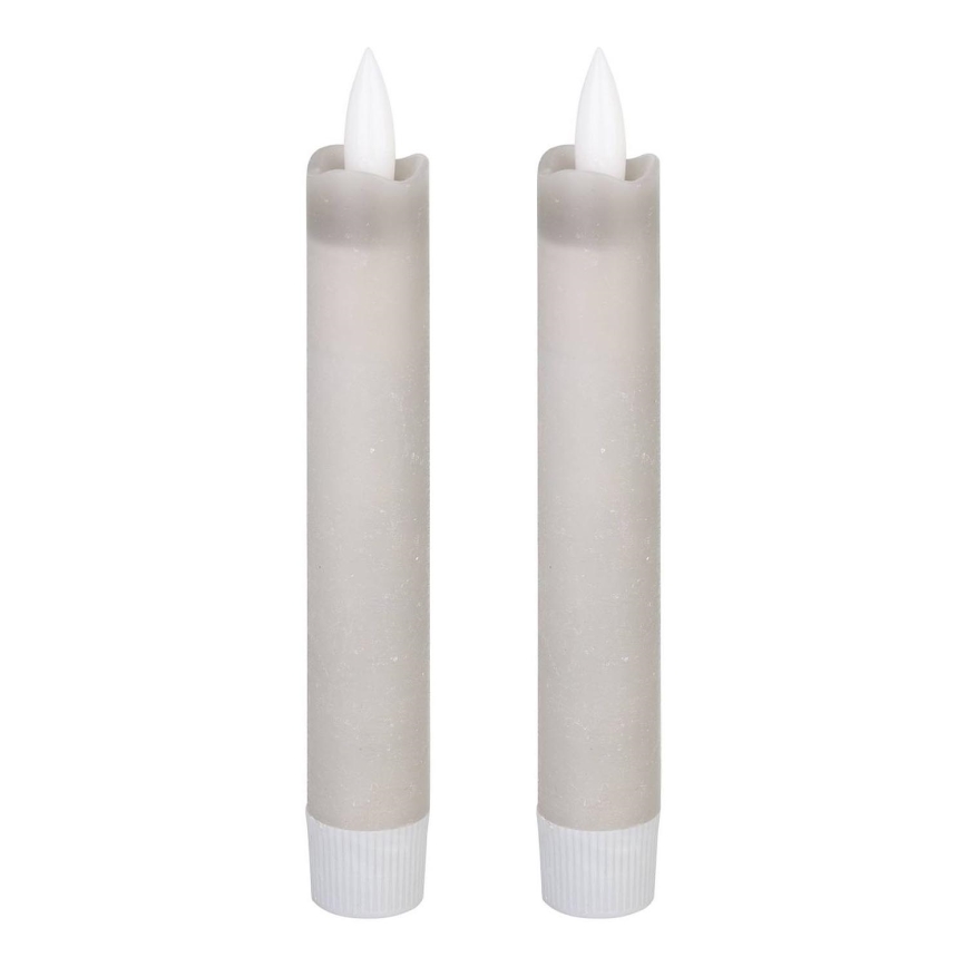 Eglo 422223 - LED stearinlys 2 stk. ANTANABE LED/1xAAA 15 cm grå