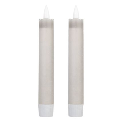 Eglo 422223 - LED stearinlys 2 stk. ANTANABE LED/1xAAA 15 cm grå