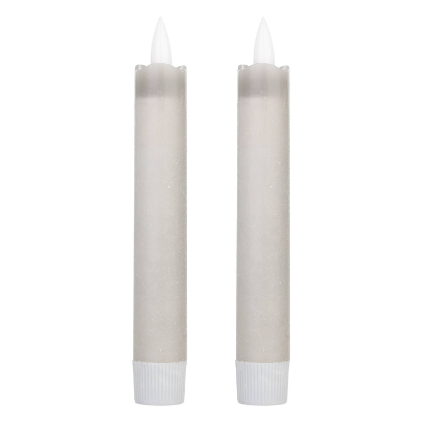 Eglo 422223 - LED stearinlys 2 stk. ANTANABE LED/1xAAA 15 cm grå