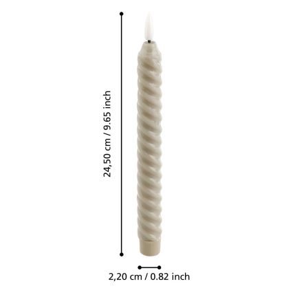 Eglo - LED stearinlys 2 stk. LED/1xAAA 24,5 cm beige