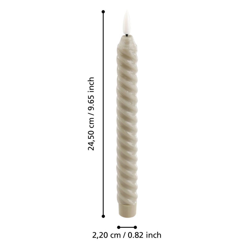 Eglo - LED stearinlys 2 stk. LED/1xAAA 24,5 cm beige
