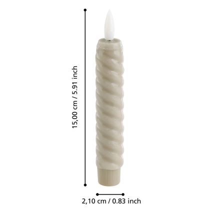 Eglo - LED stearinlys 2 stk. LED/1xAAA 15 cm beige