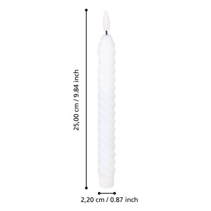 Eglo - LED stearinlys 2 stk. LED/1xAAA 25 cm hvid