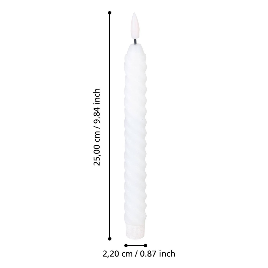 Eglo - LED stearinlys 2 stk. LED/1xAAA 25 cm hvid