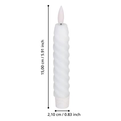Eglo - LED stearinlys 2 stk. LED/1xAAA 15 cm hvid