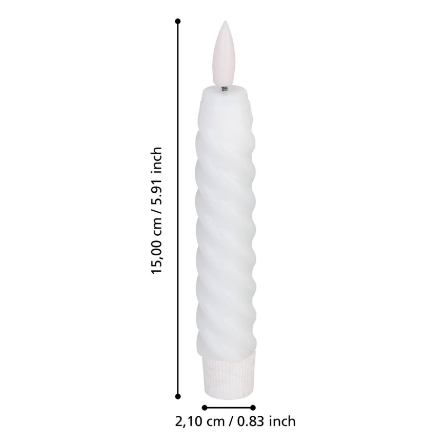 Eglo - LED stearinlys 2 stk. LED/1xAAA 15 cm hvid