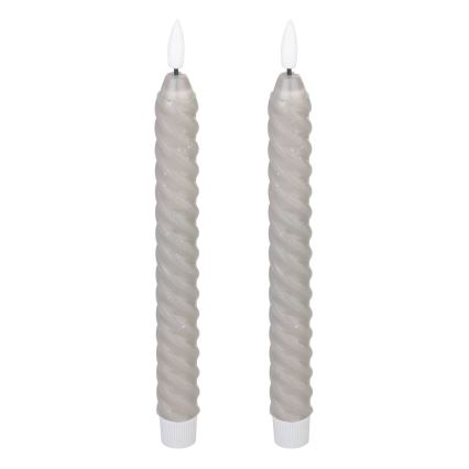 Eglo - LED stearinlys 2 stk. LED/1xAAA 25 cm grå