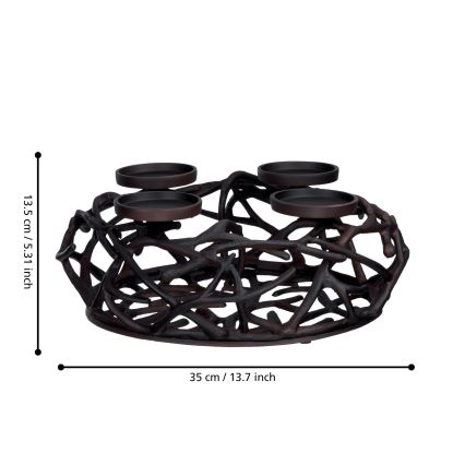 Eglo 422731 - Lysestage OROQUIETA 13,5 x 35 cm, brun