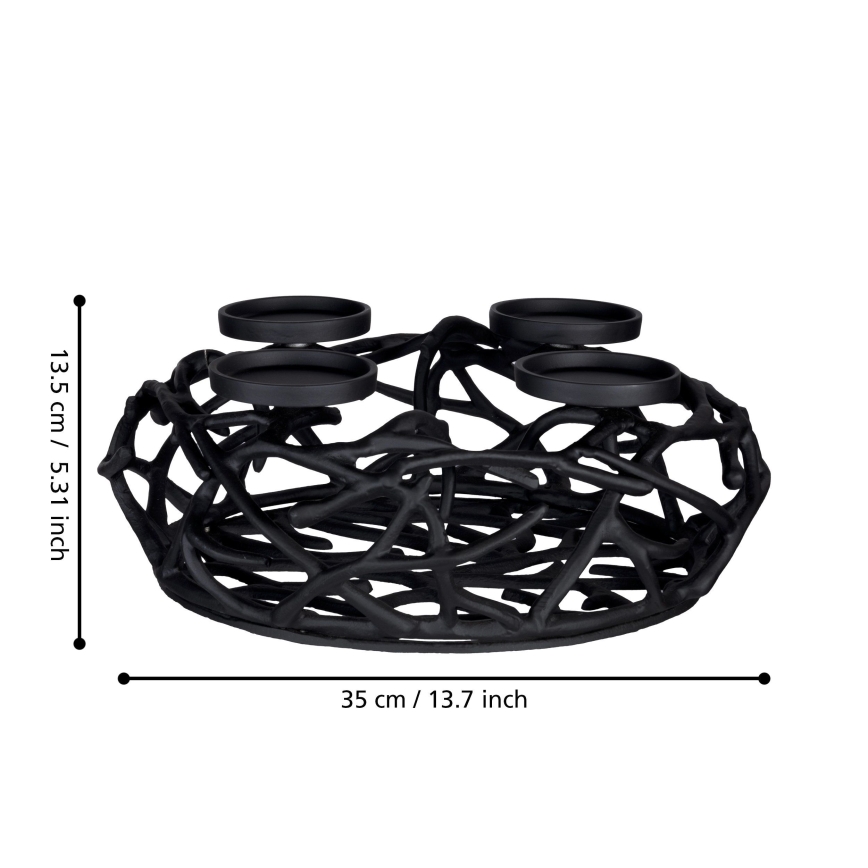 Eglo 422732 - Lysestage OROQUIETA 13,5x35 cm sort