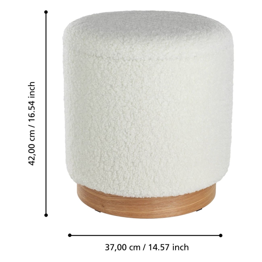 Eglo - SÆT 2x Taburet diameter 30,5/37 cm hvid