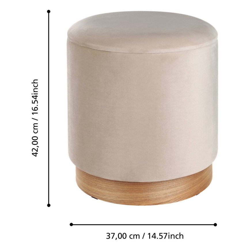 Eglo - SÆT 2x Taburet diameter 30,5/37 cm beige