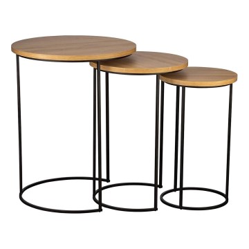 Eglo 424053 - Sæt med 3 sideborde TOWADA brun/sort