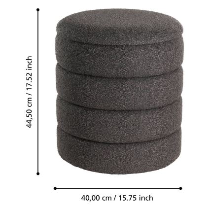 Eglo - SÆT 2x Taburet diameter 33,5/40 cm sort