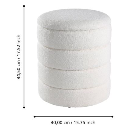 Eglo - SÆT 2x Taburet diameter 33,5/40 cm hvid