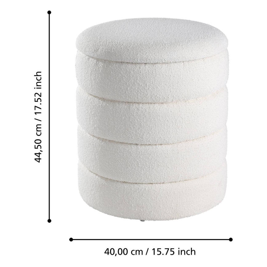 Eglo - SÆT 2x Taburet diameter 33,5/40 cm hvid