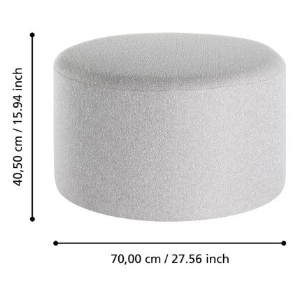 Eglo - SÆT 2x Taburet diameter 45,5/70 cm grå