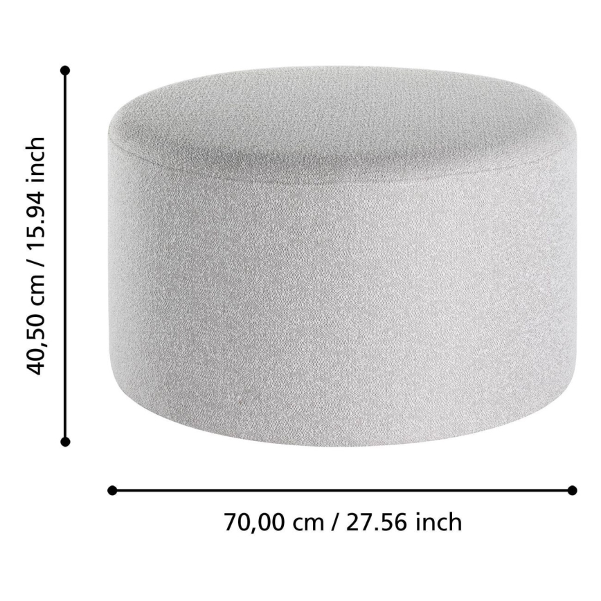 Eglo - SÆT 2x Taburet diameter 45,5/70 cm grå