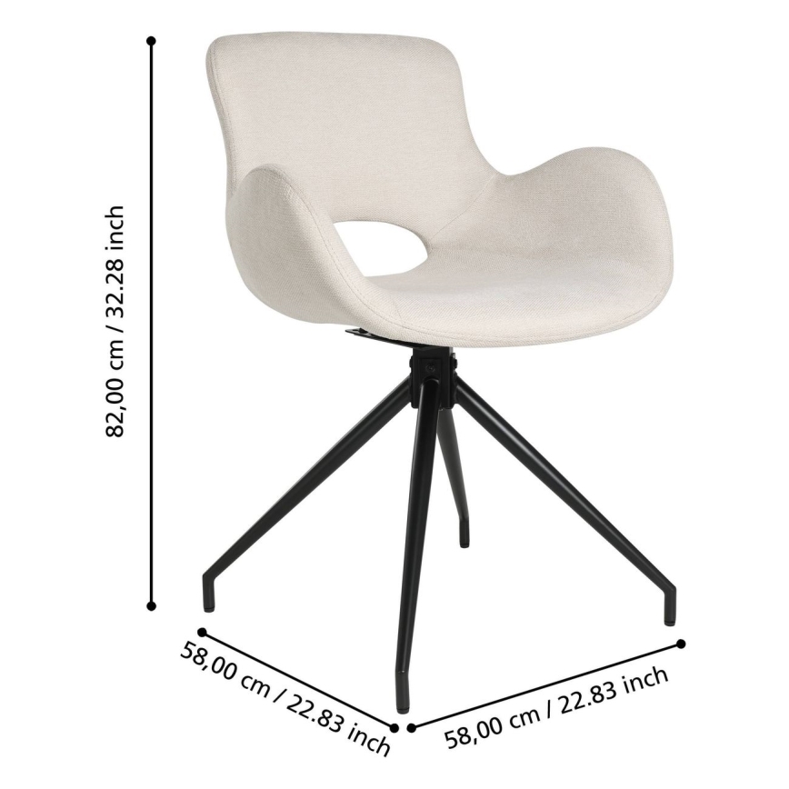 Eglo - Spisebordsstol 82x58 cm cremefarvet/sort